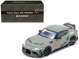 Toyota Supra A90 DarwinPro Matt Green with Carbon Accents 1/64 Diecast Model Car Inno Models IN64-A90DP-MATGR