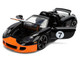 Porsche Carrera GT Convertible #7 Gulf Oil Black with Orange Graphics Hyper Spec Series 1/24 Diecast Model Car Jada 36487