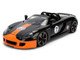 Porsche Carrera GT Convertible #7 Gulf Oil Black with Orange Graphics Hyper Spec Series 1/24 Diecast Model Car Jada 36487
