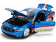 2010 Ford Mustang GT Rekudo Blue Metallic with Red and Silver Stripes Bigtime Muscle Series 1/24 Diecast Model Car Jada 36609