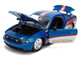 2010 Ford Mustang GT Rekudo Blue Metallic with Red and Silver Stripes Bigtime Muscle Series 1/24 Diecast Model Car Jada 36609