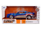 2010 Ford Mustang GT Rekudo Blue Metallic with Red and Silver Stripes Bigtime Muscle Series 1/24 Diecast Model Car Jada 36609