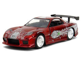 Dom s Mazda RX 7 Candy Red with Graphics The Fast and the Furious 2001 Movie 25 Years of Fast & Furious Series 1/32 Diecast Model Car Jada 35400-25TH