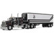 Kenworth W900A with 60 Flat Top Sleeper and 40 Vintage Trailer with Reefer Dick Simon Trucking Black with Graphics 1/64 Diecast Model DCP/First Gear 60-2272 Kenworth W900A with 60 Flat Top Sleeper and 40 Vintage Trailer with Reefer Dick Simon Trucking Black with Graphics 1/64 Diecast Model DCP/First Gear 60-2272