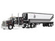 Kenworth W900A with 60 Flat Top Sleeper and 40 Vintage Trailer with Reefer Dick Simon Trucking Black with Graphics 1/64 Diecast Model DCP/First Gear 60-2272 Kenworth W900A with 60 Flat Top Sleeper and 40 Vintage Trailer with Reefer Dick Simon Trucking Black with Graphics 1/64 Diecast Model DCP/First Gear 60-2272