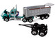 Kenworth W900A Day Cab with 22 Dual End Dump Trailers Turquoise with White Stripes 1/64 Diecast Model DCP/First Gear 60-2291 Kenworth W900A Day Cab with 22 Dual End Dump Trailers Turquoise with White Stripes 1/64 Diecast Model DCP/First Gear 60-2291