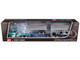 Kenworth W900A Day Cab with 22 Dual End Dump Trailers Turquoise with White Stripes 1/64 Diecast Model DCP/First Gear 60-2291