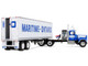 Mack Super Liner with 36 Vintage Sleeper and 40 Vintage Trailer with Reefer Maritime Ontario Blue with White Stripes Legacy Series #4 1/64 Diecast Model DCP/First Gear 69-2273 Mack Super Liner with 36 Vintage Sleeper and 40 Vintage Trailer with Reefer Maritime Ontario Blue with White Stripes Legacy Series #4 1/64 Diecast Model DCP/First Gear 69-2273