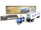 Mack Super Liner with 36 Vintage Sleeper and 40 Vintage Trailer with Reefer Maritime Ontario Blue with White Stripes Legacy Series #4 1/64 Diecast Model DCP/First Gear 69-2273 Mack Super Liner with 36 Vintage Sleeper and 40 Vintage Trailer with Reefer Maritime Ontario Blue with White Stripes Legacy Series #4 1/64 Diecast Model DCP/First Gear 69-2273