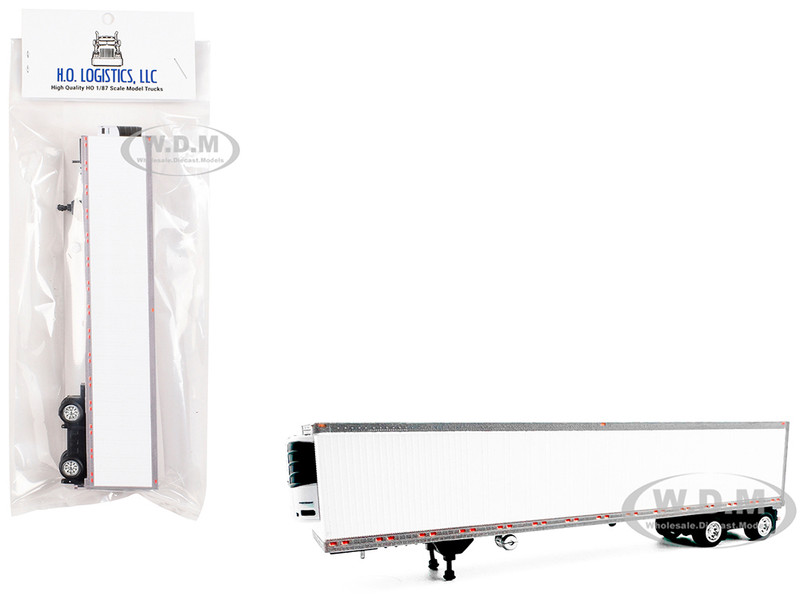 53 Spread Axle Refrigerated Trailer White 1/87 (HO) Plastic Model Car HO Logistics HL-168