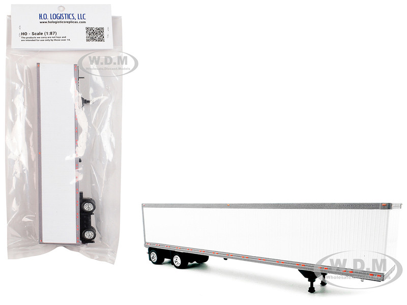 53 Spread Axle Dry Van Trailer White 1/87 (HO) Plastic Model Car HO Logistics HL-169