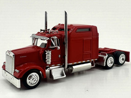 Kenworth W900L Truck Tractor with Sleeper Cab Red and Covered Grain Trailer White with Red Tarp Combo Set 1/87 (HO) Plastic Model Car HO Logistics HL-90008-468