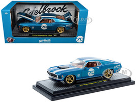 1970 Ford Mustang Sportsroof #70 Blue Metallic with White Stripes Limited Edition to 4050 pieces Worldwide 1/24 Diecast Model Car M2 Machines 40300-142B