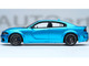 Dodge Charger SRT Hellcat Redeye B5 Blue Metallic with Carbon Stripes 1/18 Model Car Autoart 71753