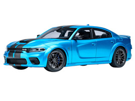 Dodge Charger SRT Hellcat Redeye B5 Blue Metallic with Carbon Stripes 1/18 Model Car Autoart 71753