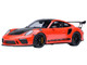Porsche 911 991 2 GT3 RS Weissach Lava Orange with Carbon Hood and Top 1/18 Model Car Autoart 78177