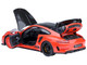 Porsche 911 991 2 GT3 RS Weissach Lava Orange with Carbon Hood and Top 1/18 Model Car Autoart 78177