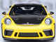 Porsche 911 991 2 GT3 RS Weissach Racing Yellow with Carbon Hood and Top 1/18 Model Car Autoart 78178 Porsche 911 991 2 GT3 RS Weissach Racing Yellow with Carbon Hood and Top 1/18 Model Car Autoart 78178