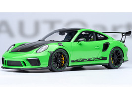Porsche 911 991 2 GT3 RS Weissach Lizard Green with Carbon Hood and Top 1/18 Model Car Autoart 78179