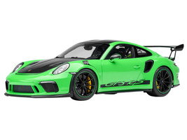 Porsche 911 991 2 GT3 RS Weissach Lizard Green with Carbon Hood and Top 1/18 Model Car Autoart 78179