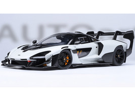 McLaren Senna GTR Silica White with Black Top 1/18 Model Car Autoart 81953