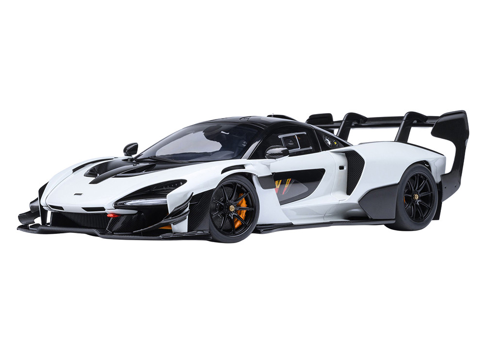 McLaren Senna GTR Silica White with Black Top 1/18 Model Car by