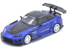 Honda S2000 RHD Right Hand Drive J s Racing Blue Metallic with Carbon Hood and Top 1/64 Diecast Model Car Inno Models IN64-S2000JS-BLUE