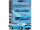 Mazda RX 7 FD3S RHD Right Hand Drive Pandem Rocket Bunny Light Blue 1/64 Diecast Model Car Inno Models IN64-RX7FDP-TIFBLU Mazda RX 7 FD3S RHD Right Hand Drive Pandem Rocket Bunny Light Blue 1/64 Diecast Model Car Inno Models IN64-RX7FDP-TIFBLU