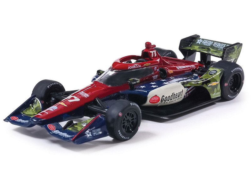 Dallara IndyCar #77 Sting Ray Robb Goodheart Animal Health Center Juncos Hollinger Racing Road Course Configuration NTT IndyCar Series 2026 1/64 Diecast Model Car IXO Models IND64054