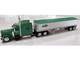 Peterbilt 389 Truck Tractor with Sleeper Cab Cargill Green and Covered Grain Trailer White with Green Tarp Combo Set 1/87 (HO) Plastic Model Car HO Logistics HL-38911-465