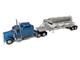 Kenworth W900L Truck Tractor with Sleeper Cab Blue Metallic and Pneumatic Tank Trailer Combo Set 1/87 (HO) Plastic Model Car HO Logistics HL-90006-001 Kenworth W900L Truck Tractor with Sleeper Cab Blue Metallic and Pneumatic Tank Trailer Combo Set 1/87 (HO) Plastic Model Car HO Logistics HL-90006-001