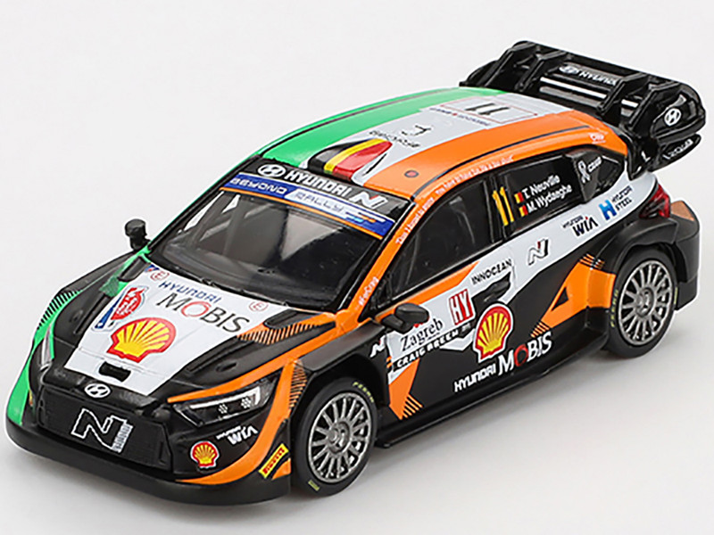 Hyundai i20 N Rally1 Hybrid #11 Thierry Neuville Martijn Wydaeghe Winner 2023 Rally Croatia Power Stage 2023 Limited Edition 1/64 Diecast Model Car Mini GT MGT00972