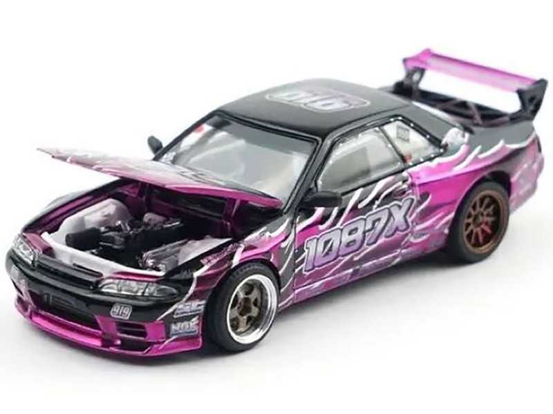 Pandem R32 Echo Gao 1087X Black and Purple 1/64 Diecast Model Car XCarToys 1087X-02