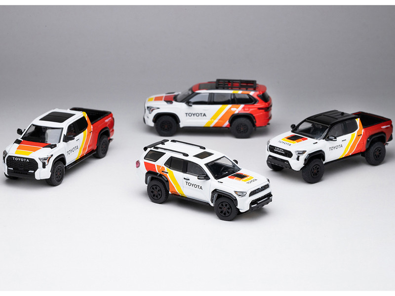 Toyota TRD PRO 4 Car Set Limited Edition to 500 pieces Worldwide 1/64 Diecast Model Cars GCD DTG0043-TRD
