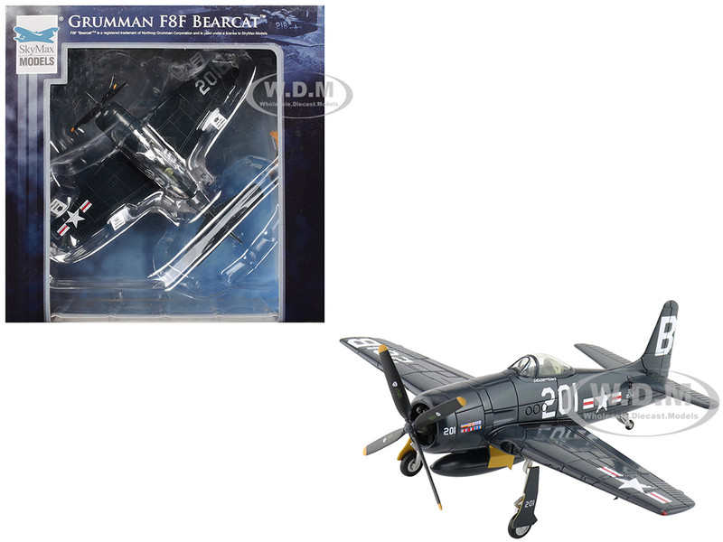 Grumman F8F 2P Bearcats Fighter Aircraft 121714 Duxford Restored Plane 2014 United States Navy SkyMax Flying Heroes Series 1/72 Diecast Model Hobby Master SM1014
