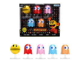 Set of 5 Diecast Figures Pac Man 1980 Video Game Metalfigs Series Diecast Models Jada 37347