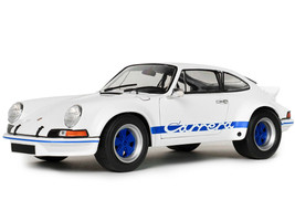 1973 Porsche 911 RSR Carrera White with Blue Stripes 1/18 Diecast Model Car Solido S1801119