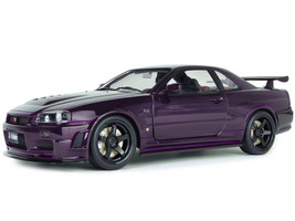 1999 Nissan Skyline GT R R34 Z Tune RHD Right Hand Drive Midnight Purple Metallic 1/18 Diecast Model Car Solido S1804311
