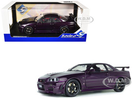 1999 Nissan Skyline GT R R34 Z Tune RHD Right Hand Drive Midnight Purple Metallic 1/18 Diecast Model Car Solido S1804311