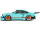 2025 Porsche 911 KS R by Khyzyl Saleem Blue Racer Light Blue with Orange Stripes 1/18 Diecast Model Car Solido S1810504