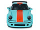2025 Porsche 911 KS R by Khyzyl Saleem Blue Racer Light Blue with Orange Stripes 1/18 Diecast Model Car Solido S1810504