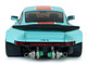 2025 Porsche 911 KS R by Khyzyl Saleem Blue Racer Light Blue with Orange Stripes 1/18 Diecast Model Car Solido S1810504