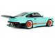 2025 Porsche 911 KS R by Khyzyl Saleem Blue Racer Light Blue with Orange Stripes 1/18 Diecast Model Car Solido S1810504