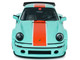 2025 Porsche 911 KS R by Khyzyl Saleem Blue Racer Light Blue with Orange Stripes 1/18 Diecast Model Car Solido S1810504