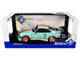 2025 Porsche 911 KS R by Khyzyl Saleem Blue Racer Light Blue with Orange Stripes 1/18 Diecast Model Car Solido S1810504