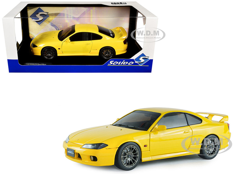 1999 Nissan Silvia S15 Spec R Aero RHD Right Hand Drive Lightning Yellow 1/18 Diecast Model Car Solido S1812206