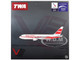 Boeing 767 200ER Commercial Aircraft Trans World Airlines N601TW White with Red Stripes 1/400 Diecast Model Airplane V1:400 400005