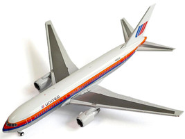 Boeing 767 200 Commercial Aircraft United Airlines N601UA White with Stripes 1/400 Diecast Model Airplane V1:400 400006
