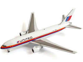 Boeing 767 200ER Commercial Aircraft United Airlines N611UA White with Stripes 1/400 Diecast Model Airplane V1:400 400007