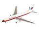 Boeing 767 200ER Commercial Aircraft United Airlines N611UA White with Stripes 1/400 Diecast Model Airplane V1:400 400007